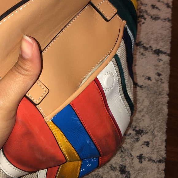 Tory Burch Half-Moon Balloon Stripe Satchel Bag - Picture 10 of 16